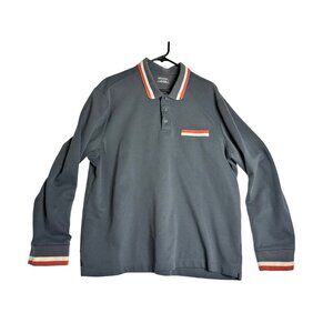 UNTUCKit Red White Blue Long Sleeve Polo Shirt Mens XXL 2XL